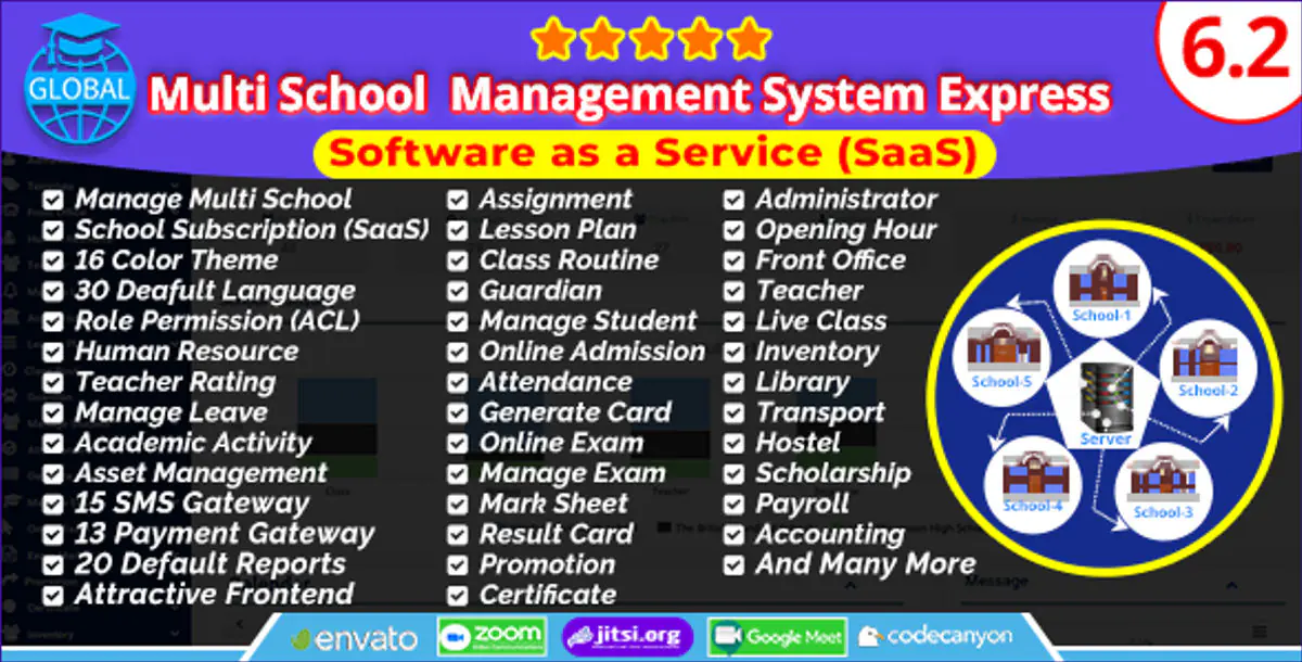 Global - Multi School Management System Express v6.2